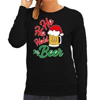 Bellatio Ho ho hold my beer fout Kerstsweater / outfit zwart voor dames