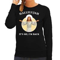 Bellatio Hallelujah its me im back Kerstsweater / outfit zwart voor dames