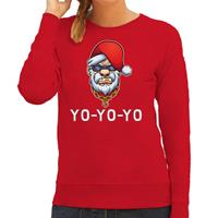 Bellatio Gangster / rapper Santa foute Kerstsweater / outfit rood voor dames