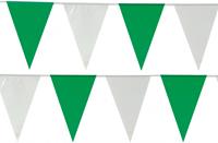 TIB Heyne Wimpelkette in Grün/Weiß 10m lang, für drinnen und draußen, aus PVC