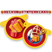 Witbaard wenslijn 'Welkom Sinterklaas' 210 cm rood/geel