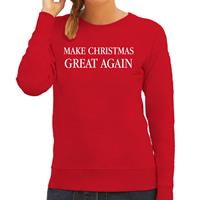 Bellatio Make Christmas great again Kerst sweater / Kerst outfit rood voor dames