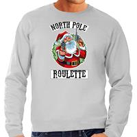 Bellatio Foute Kerstsweater / outfit Northpole roulette grijs voor heren