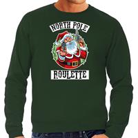 Bellatio Foute Kerstsweater / outfit Northpole roulette groen voor heren