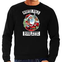 Bellatio Foute Kerstsweater / outfit Northpole roulette zwart voor heren