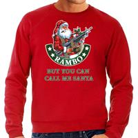 Bellatio Foute Kerstsweater / outfit Rambo but you can call me Santa rood voor heren