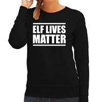 Bellatio Elf lives matter Kerst sweater / Kerst outfit zwart voor dames