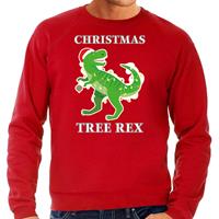 Bellatio Christmas tree rex Kerstsweater / outfit rood voor heren