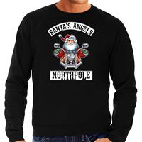 Bellatio Foute Kerstsweater / outfit Santas angels Northpole zwart voor heren