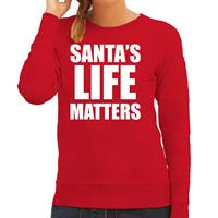 Bellatio Santas life matters Kerst sweater / Kerst outfit rood voor dames