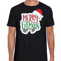 Bellatio Merry fitmas Kerstshirt / outfit zwart voor heren