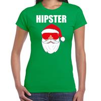 Bellatio Fout Kerstshirt / Kerst outfit Hipster Santa groen voor dames