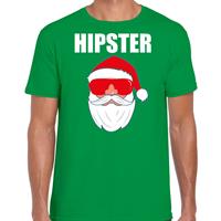 Bellatio Fout Kerstshirt / Kerst outfit Hipster Santa groen voor heren