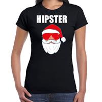 Bellatio Fout Kerstshirt / Kerst outfit Hipster Santa zwart voor dames