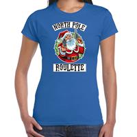 Bellatio Fout Kerstshirt / outfit Northpole roulette blauw voor dames