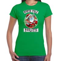 Bellatio Fout Kerstshirt / outfit Northpole roulette groen voor dames