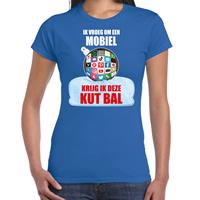 Bellatio Kut Kerstbal shirt / Kerst outfit Ik vroeg om een mobiel krijg ik deze kut bal blauw voor dames