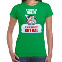 Bellatio Kut Kerstbal shirt / Kerst outfit Ik vroeg om een mobiel krijg ik deze kut bal groen voor dames