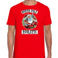 Bellatio Fout Kerstshirt / outfit Northpole roulette rood voor heren
