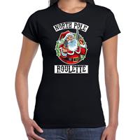 Bellatio Fout Kerstshirt / outfit Northpole roulette zwart voor dames