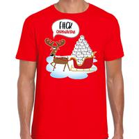 Bellatio F#ck coronavirus fout Kerstshirt / outfit rood voor heren