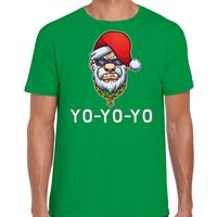 Bellatio Gangster / rapper Santa fout Kerstshirt / outfit groen voor heren