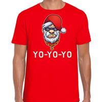 Bellatio Gangster / rapper Santa fout Kerstshirt / outfit rood voor heren