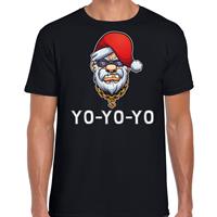 Bellatio Gangster / rapper Santa fout Kerstshirt / outfit zwart voor heren