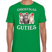 Bellatio Kitten Kerst t-shirt / outfit Christmas cuties groen voor heren
