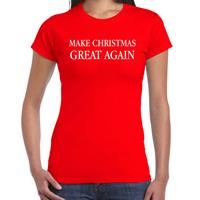 Bellatio Make Christmas great again Kerst t-shirt / Kerst outfit rood voor dames