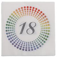 60x Leeftijd 18 jaar themafeest/verjaardag servetten 33 x 33 cm confetti -