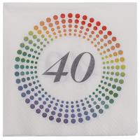 60x Leeftijd jaar themafeest/verjaardag servetten 33 x 33 cm confetti -