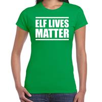 Bellatio Elf lives matter Kerst t-shirt / Kerst outfit groen voor dames