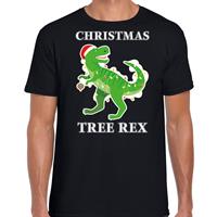 Bellatio Christmas tree rex Kerstshirt / outfit zwart voor heren