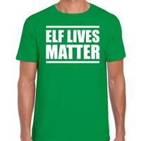 Bellatio Elf lives matter Kerst t-shirt / Kerst outfit groen voor heren