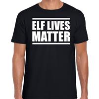Bellatio Elf lives matter Kerst t-shirt / Kerst outfit zwart voor heren