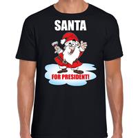 Bellatio Santa for president Kerst t-shirt / Kerst outfit zwart voor heren