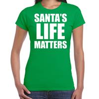 Bellatio Santas life matters Kerst t-shirt / Kerst outfit groen voor dames