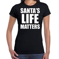 Bellatio Santas life matters Kerst t-shirt / Kerst outfit zwart voor dames