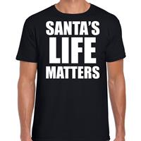 Bellatio Santas life matters Kerst t-shirt / Kerst outfit zwart voor heren