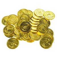 Gouden piraten speelgoed munten 200 stuks - Verkleedattributen
