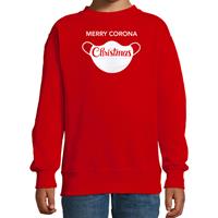 Bellatio Merry corona Christmas foute Kerstsweater / outfit rood voor kinderen