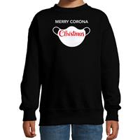Bellatio Merry corona Christmas foute Kerstsweater / outfit zwart voor kinderen