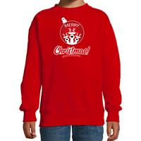 Bellatio Rendier Kerstbal sweater / Kerst outfit Merry Christmas rood voor kinderen