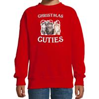 Bellatio Kitten Kerst sweater / outfit Christmas cuties rood voor kinderen