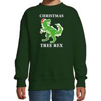 Bellatio Christmas tree rex Kerstsweater / outfit groen voor kinderen