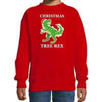 Bellatio Christmas tree rex Kerstsweater / outfit rood voor kinderen