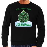Bellatio Wiet Kerstbal sweater / outfit All i want for Christmas zwart voor heren
