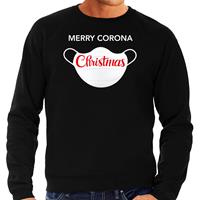 Bellatio Merry corona Christmas foute Kerstsweater / outfit zwart voor heren
