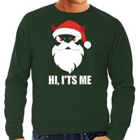 Bellatio Devil Santa Kerst sweater / Kerst outfit Hi its me groen voor heren